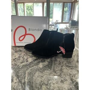 Blondo Samara Ankle Boots Size 9.5 W - Black Suede & Waterproof - Brand New!